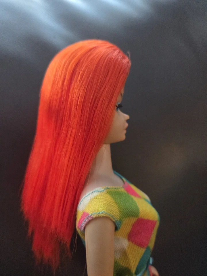 Peluca mágica Barbie Color Años 60 Vintage - Naranja - Rara Difícil de encontrar (Sin muñeca) ¡Preciosa! Foto 4 de 4