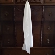 SILK Crepe WHITE 8 x 52 Semi Sheer Oblong Scarf NEW