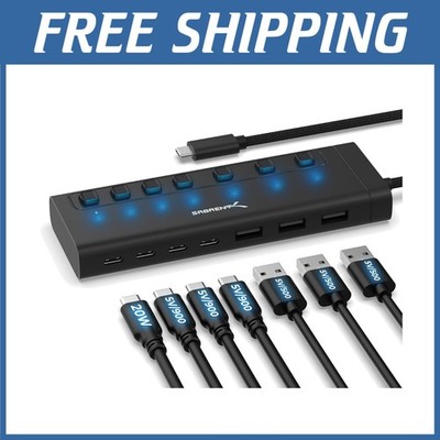 Multi-Port USB-C Hub with Power Switches/-