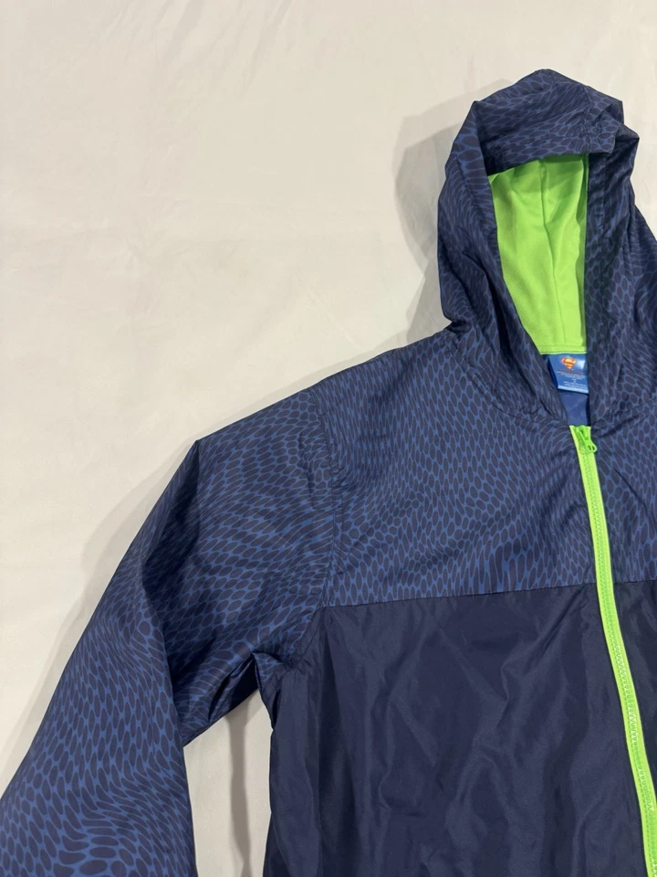 Cortavientos DC Comics Superman Azul Marino Verde Para Hombre Talla XL USADO EN EXCELENTE ESTADO Foto 3 de 4