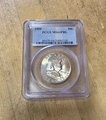 1955 50c Franklin Half Dollar PCGS MS 64 FBL