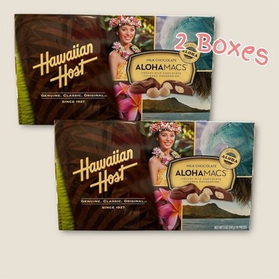 Hawaiian Host AlohaMacs Milk Chocolate Covered Macadamia Nut 5 oz x 2 Boxes NIB