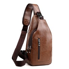 Men Sling Bag Anti Theft Shoulder Bag Small Leather Crossbody Sling Backpack ...