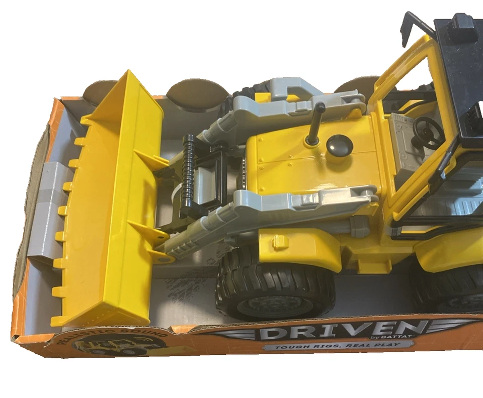 Camión retroexcavadora con efectos de sonido impulsado por Battat Micro juguete cargador frontal Foto 4 de 4