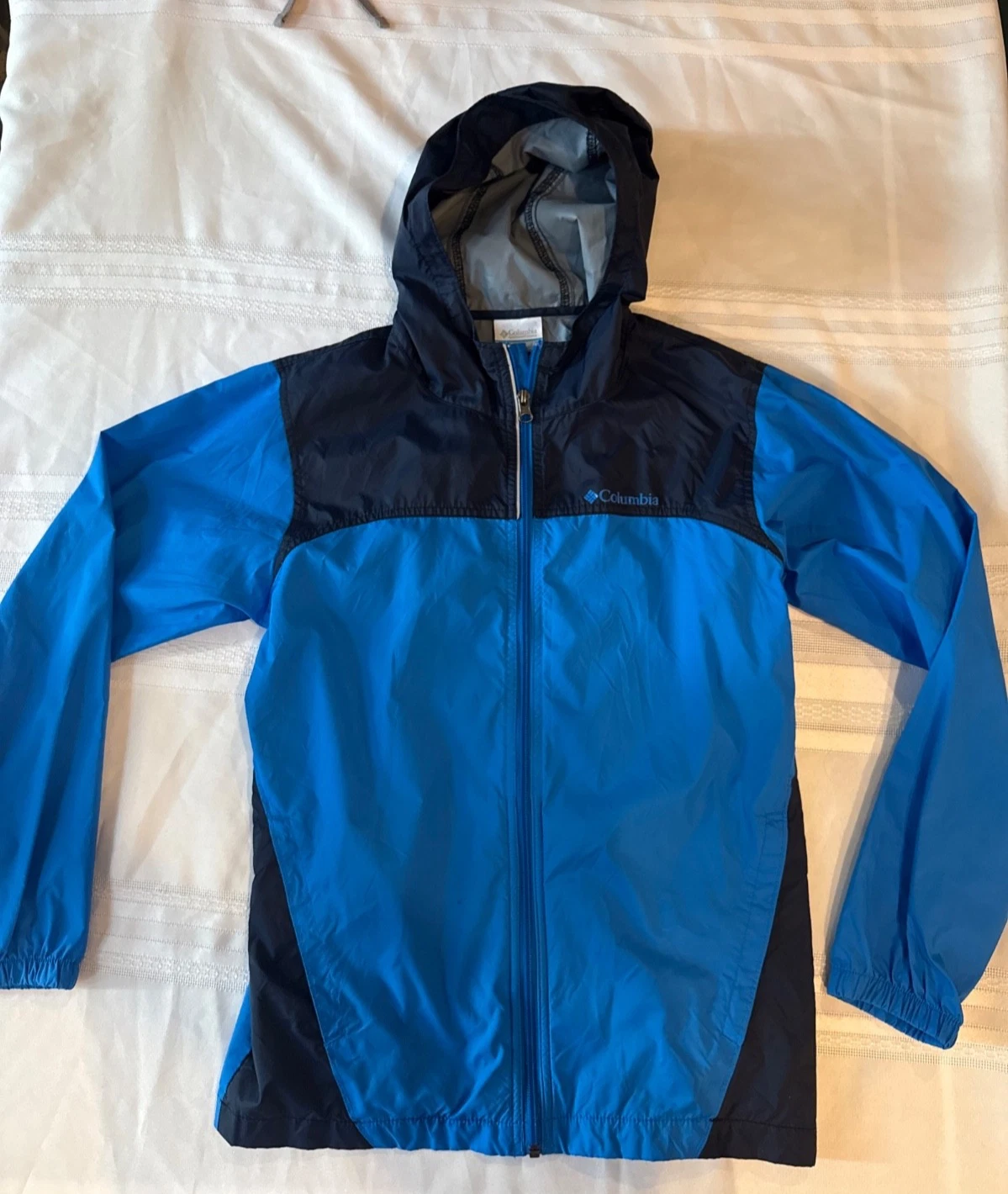 Columbia Boys Waterproof Rain Jacket -Blue Youth Large 14/16