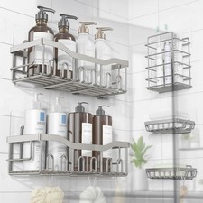 Rustproof Stainless Steel Shower Caddy Set with Large Capacity for Organizing