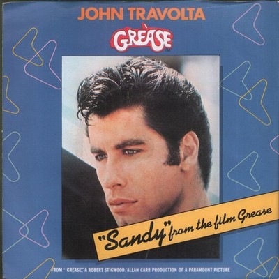 John Travolta Sandy 7'' vinyl UK Midsong 1978 Red injection label design 7'' in