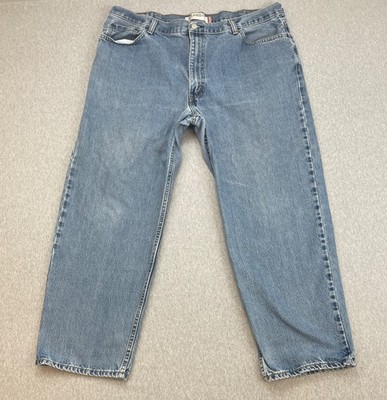 Levis Jeans Mens 42 x 30 Blue 100% Cotton 550 Relaxed Fit Straight Leg