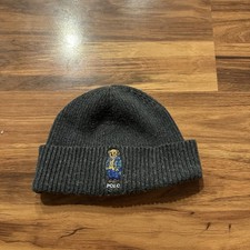 Polo Ralph Lauren Preppy Bear Knit Cotton Wool Blend Beanie