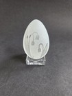Vintage Pilgrim Art Glass Frosted Egg With Etched Tulips On Both Sides And Base — photo 1