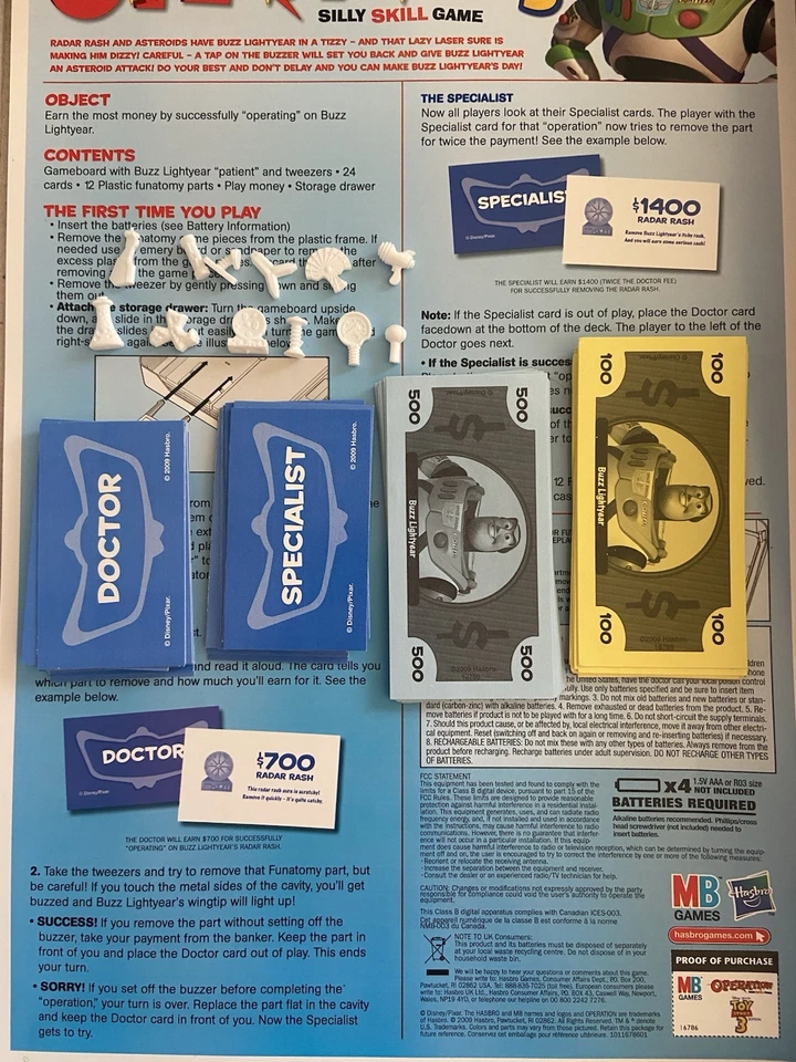 Juego de Habilidad Operation Silly - Edición Toy Story 3 - Niños - Disney. Hasbro. Probado Foto 3 de 4