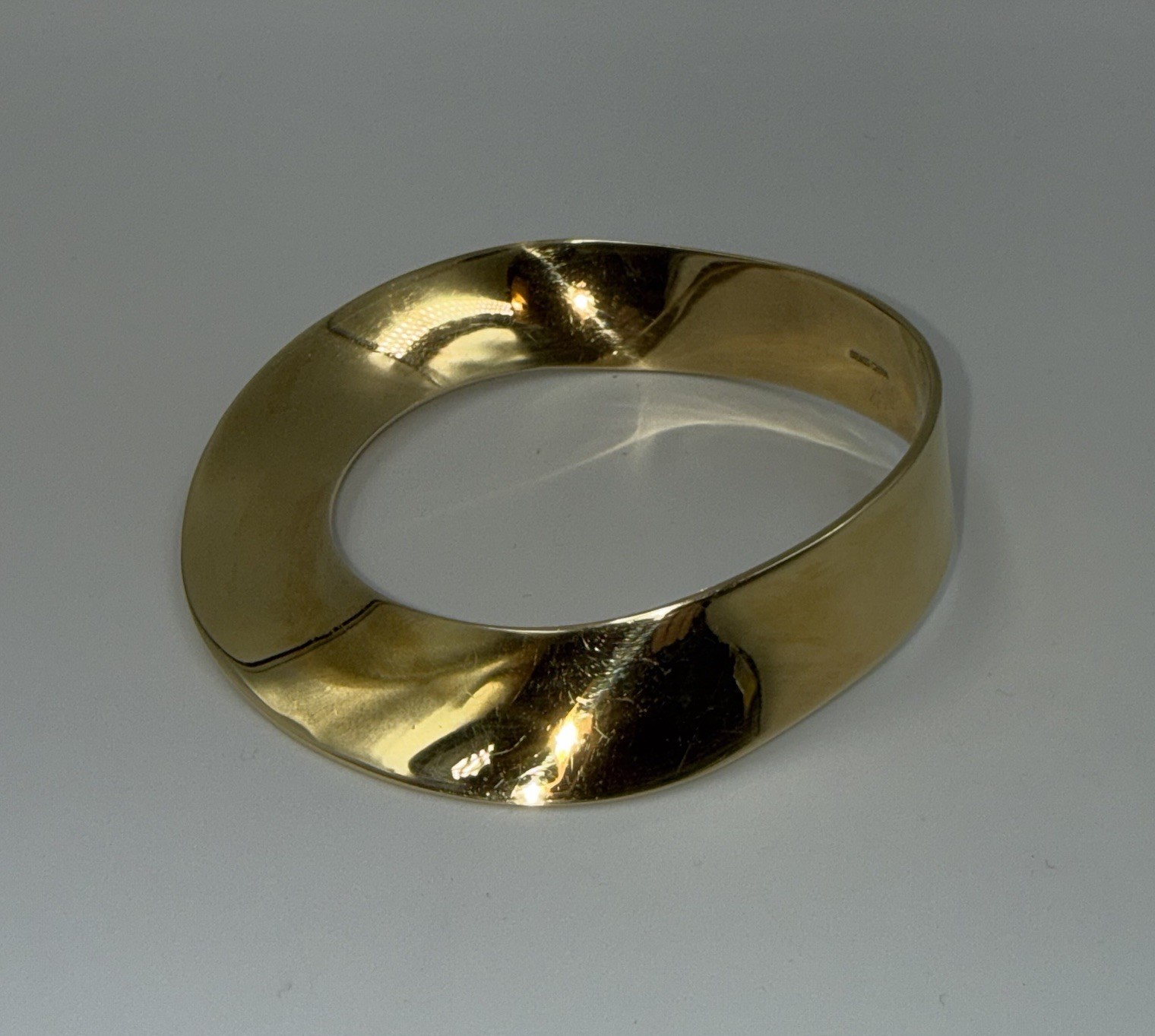 Solid Brass Asymmetrical Bangle Bracelet - image 6