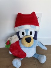 Bluey 22" Holiday Plush with Santa Hat Bluey And Stocking New Stuffed Plushy