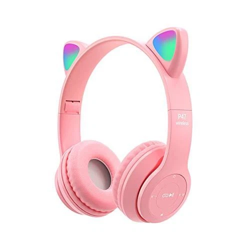 Auriculares Bluetooth Inalámbricos Orejas Gato Luz Led