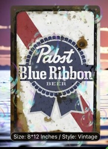 Pabst Blue Ribbon Beer Classic Metal Sign