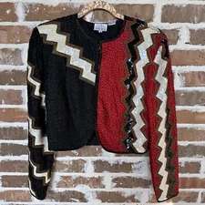 Silver Mesa Western Show Jacket Halter Riding Silk Size M Sequins Multicolor