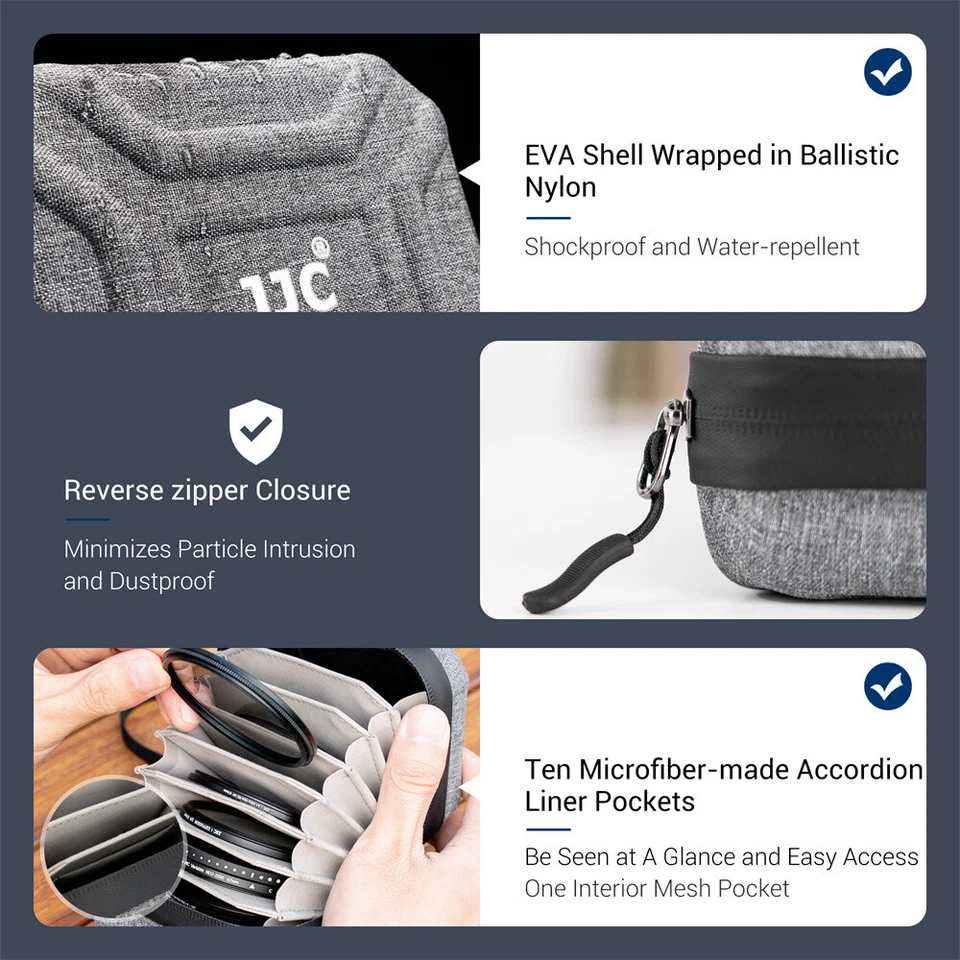 Bolsa de filtro de lente de cámara con 10 bolsillos para filtro UV CPL ND 25-67 mm Foto 2 de 4