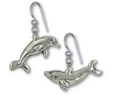 Dolphin Jewelry Sterling Silver Handmade Dolphin Earrings  DLP12-FW