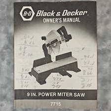 📚 Black & Decker 9" Power Miter Saw Manual 7715 - Vintage 1984 📖