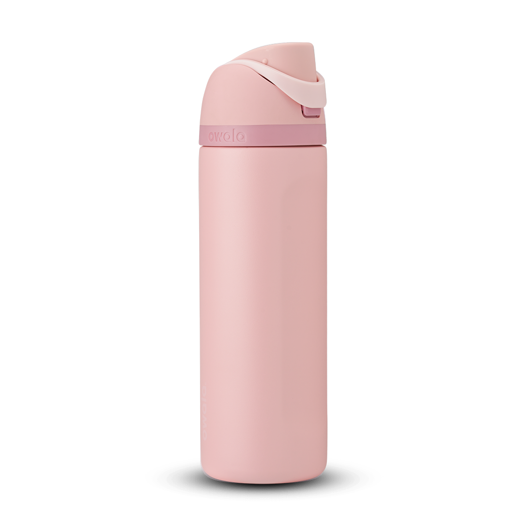 Owala FreeSip Stainless Steel Insulated Water Bottle, 24oz, Rose Quart.