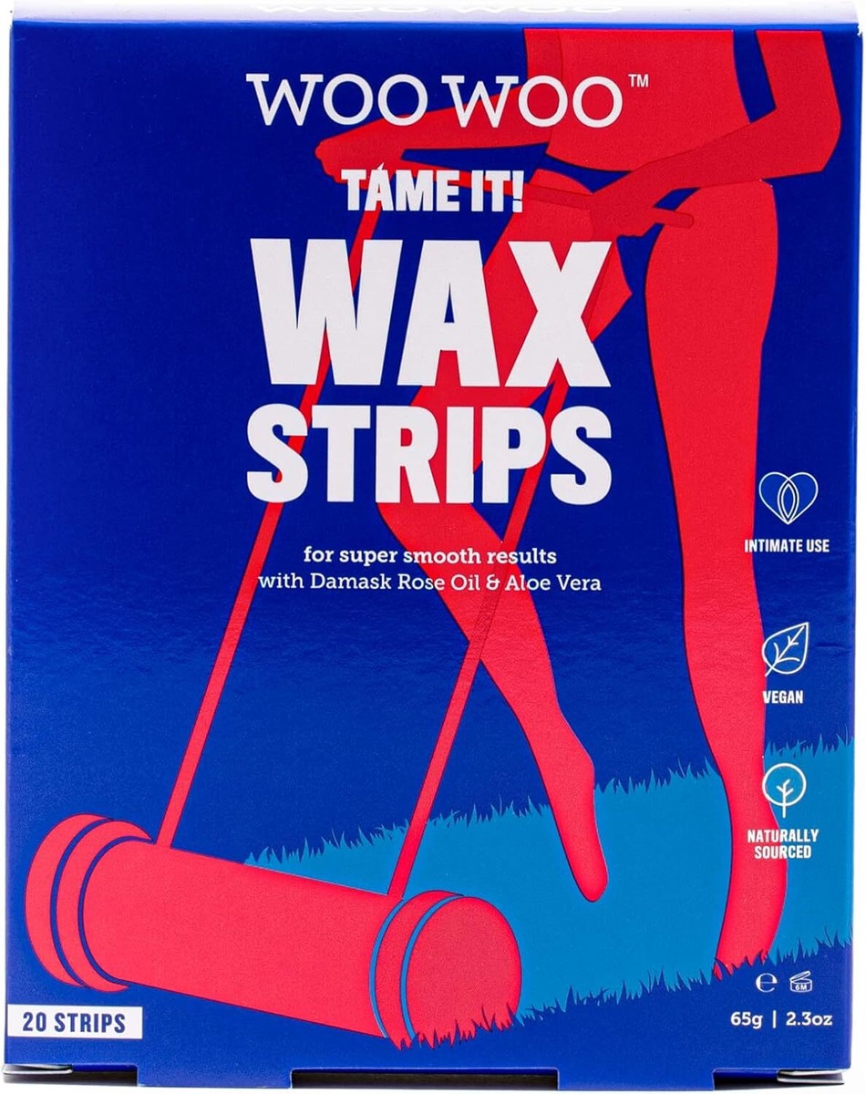 WooWoo Tame It! Wax Strips Pack of 20 Plus Sachets of Cooling