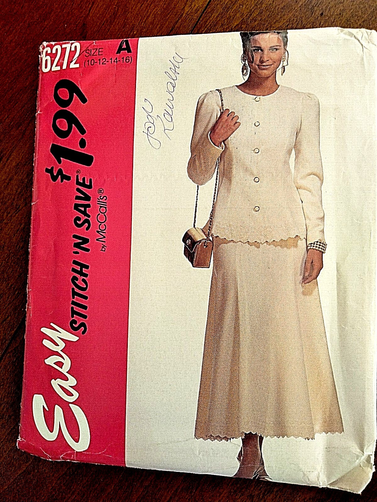 McCall's Sewing Pattern Stitch 'n Save 6272 Woman's 2 Piece Dress 10 12