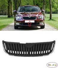 FOR SKODA SUPERB 2008 - 2013 NEW FRONT BUMPER CENTER RADIATOR GRILLE WITH CHROME