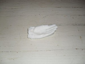 John E Kemple Co East Palestine OH Milk Glass Hand Shaped Trinket Dish