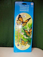 Acu-Rite BUTTERFLIES  Thermometer  Window Suction Cup Mount Indoor Outdoor❤
