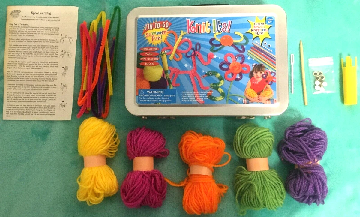 Knit Its! Tin-To-Go Knitting Kit For Beginners - Spool Knitting Fun!