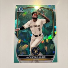 2023 Bowman Chrome Sapphire Jackson Chourio BCP-246 Aqua /99 Image Variation