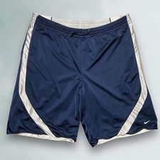 VTG Nike Shorts Mens XL Navy Blue Silver Dazzle Reversible Basketball Baggy Y2K