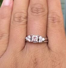 14k White Gold Natural Diamond Solitaire Enhancer Wedding Ring Guard Wrap sz8