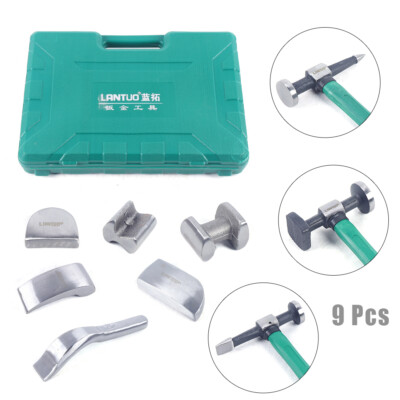 9 Pack Hand Car Auto Body Work Hammer Fender Tool Set ，Dent Crowbar Repair Kit