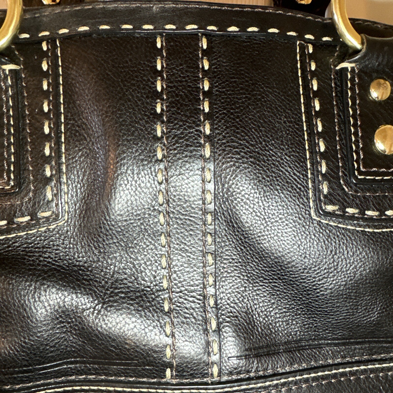 VINTAGE Coach Black Hamptons Andrea Limited Ed Pebbled Leather Satchel Handbag image 5