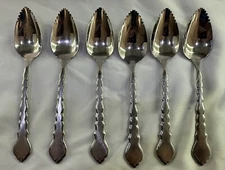 Set Of 6 Oneida Community Cello Fruit Orange Spoons 5 7/8" Stainless Grapefruit