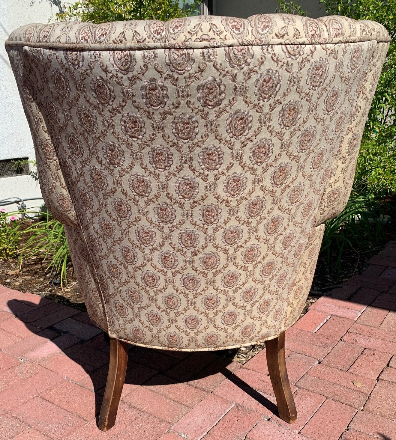 Vintage 1950's Fluted Queen Anne Wing Channel Back Chair eBay