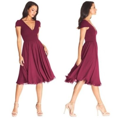 strapless open back dress Haddy Pleated Mini Dress in Blue main image 0