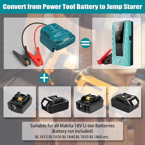 30A Jump Starter 11AWG Jumper Cables Jump Charger for Makita 18v Battery Output - Picture 3 of 9
