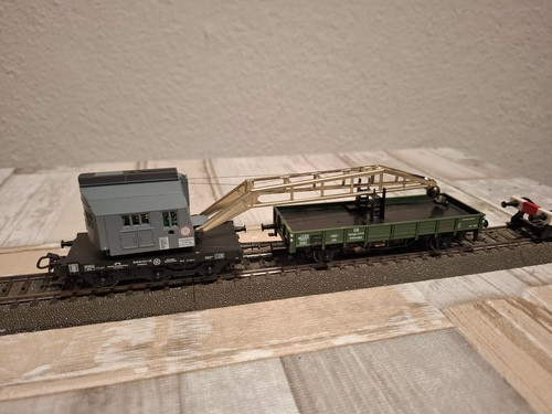 Märklin H0 46717 DIGITAL Kran+Schutzw. mit 3 Piezo Antrieben, der DB, in OVP