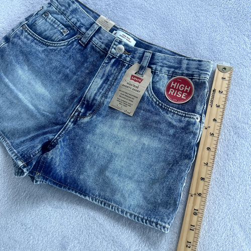 Levi's Shorts Girls 16 Reg High Rise Shorty Denim Jean Boyfriend Adjustable - Picture 12 of 13