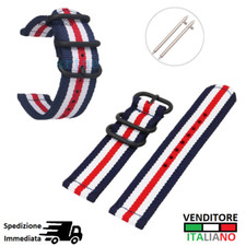 CINTURINO smartWATCH Wristband ricambio BLU bianco ROSSO Nylon Tessuto Sgancio