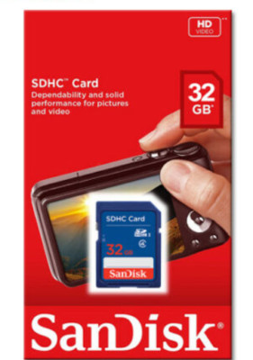 New Sealed SanDisk 32GB Class 4 SDHC UHS-I Flash Memory SD Card For Cameras