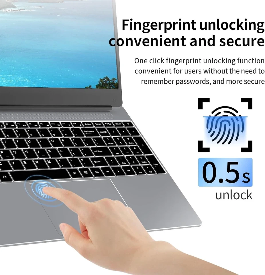 15.6'' IPS Laptop Intel Celeron N5095 DDR4 RAM-8GB SSD-256GB Windows Notebook PC - image 4 of 4