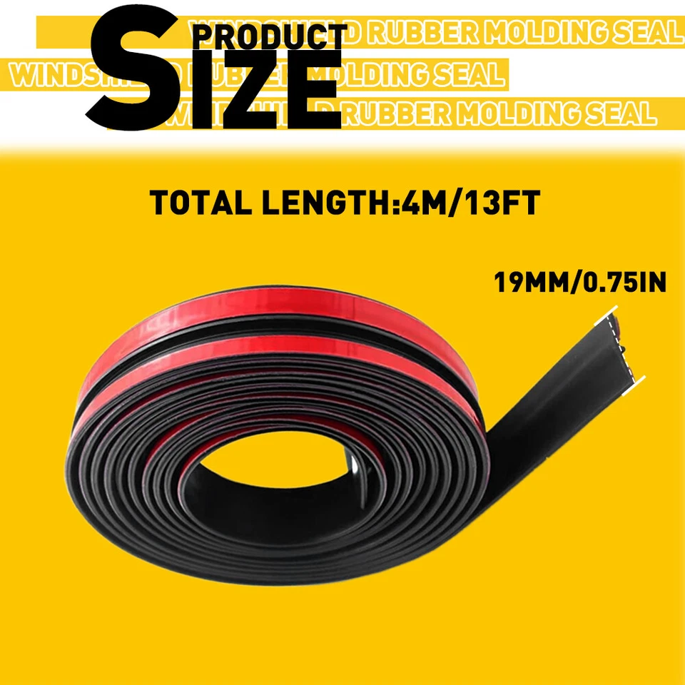 Vedação de borracha para para-brisa 13 pés acabamento universal para pára-brisa e teto solar - Imagem 4 de 4