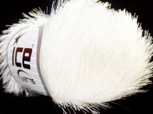 Optical White Eyelash Yarn Ice Bright White Fun Fur 22744 50 gram - Afbeelding 1 van 3