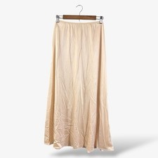 Vintage Vassarette Full Length Slip Size L Tan Nude Beige Lace Trim Lingerie