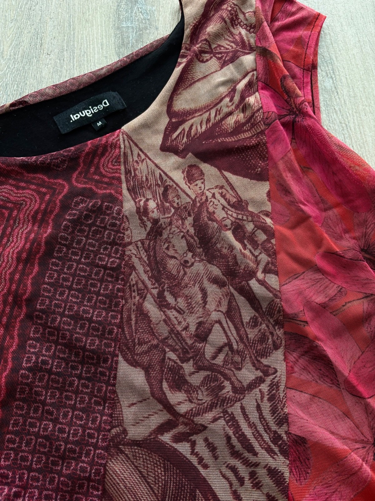 Desigual Mesh Patchwork Medieval Knights Art Flow… - image 4