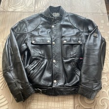 Vintage Belstaff Gangster leather jacket in black, size L.