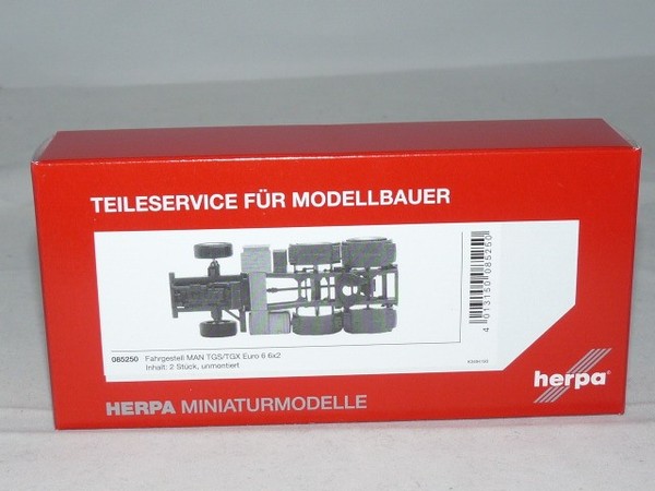 Herpa 085250 Fahrgestell Man Tgs / Tgx Euro 6 6X2 Inhalt: 2 StüCk 1:87 Neu + Ovp-image